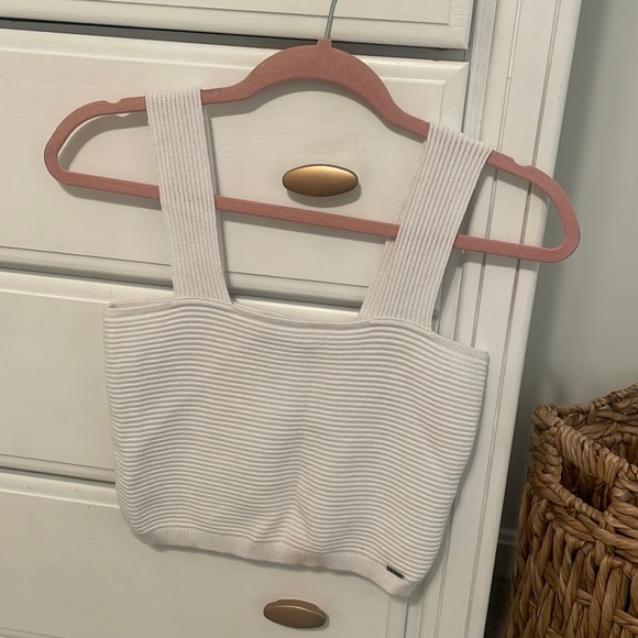 Hollister White Knit Crop Tank - Picture 1 of 4